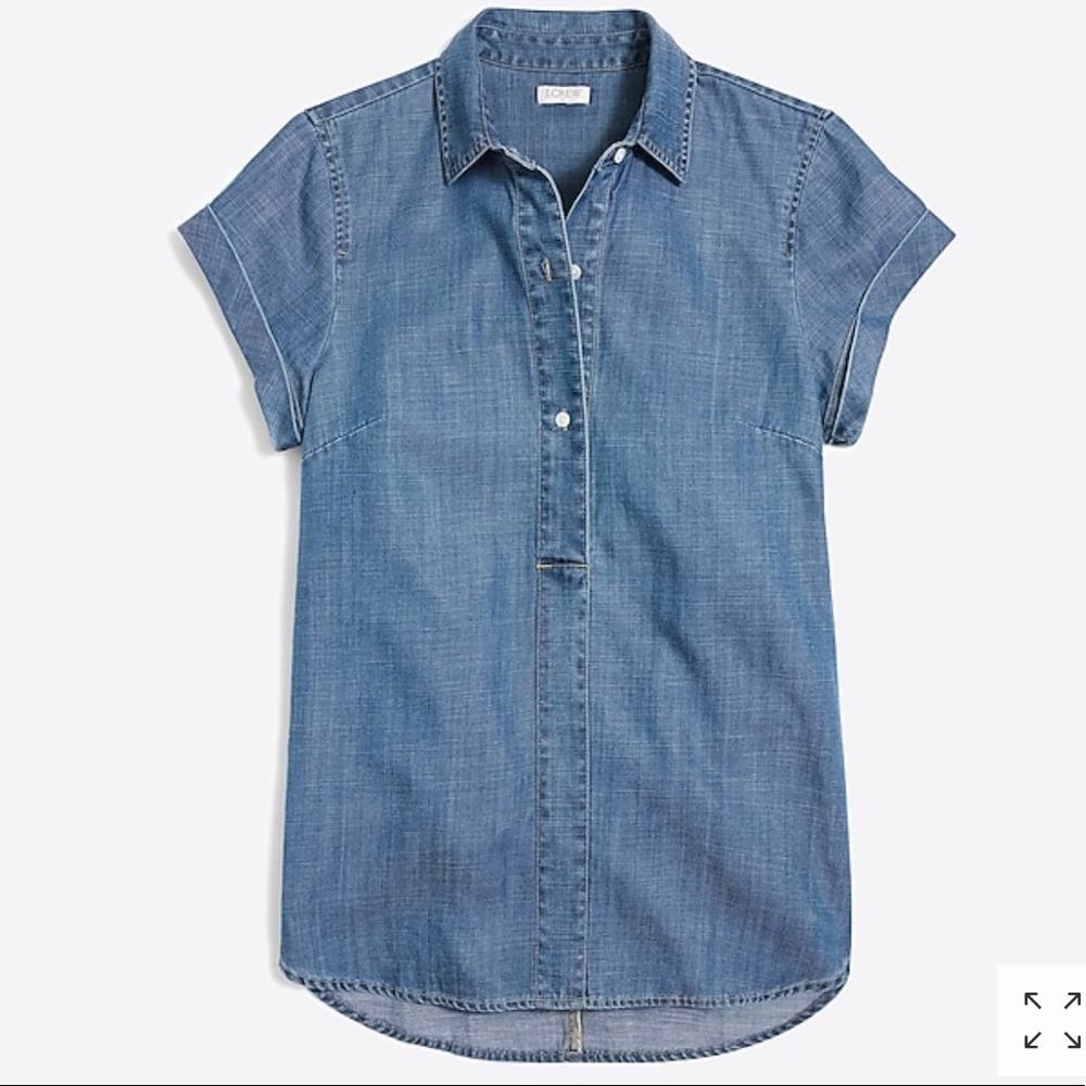 J.Crew Chambray short-sleeve popover S